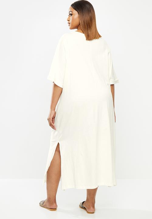 edit Plus - Oversized t-shirt dress - cream 