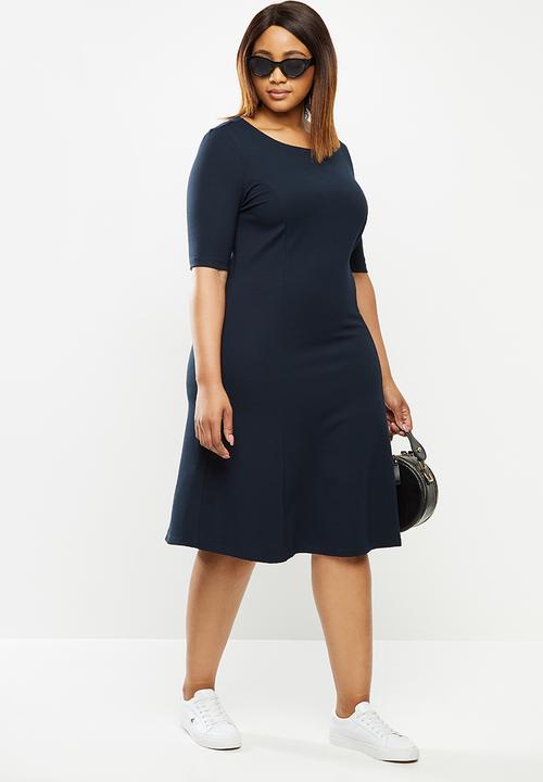 POLO - Plus Belinda short sleeve business dress - navy
