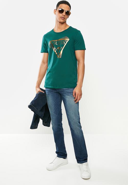 GUESS - Short sleeve guess shadow triangle - green