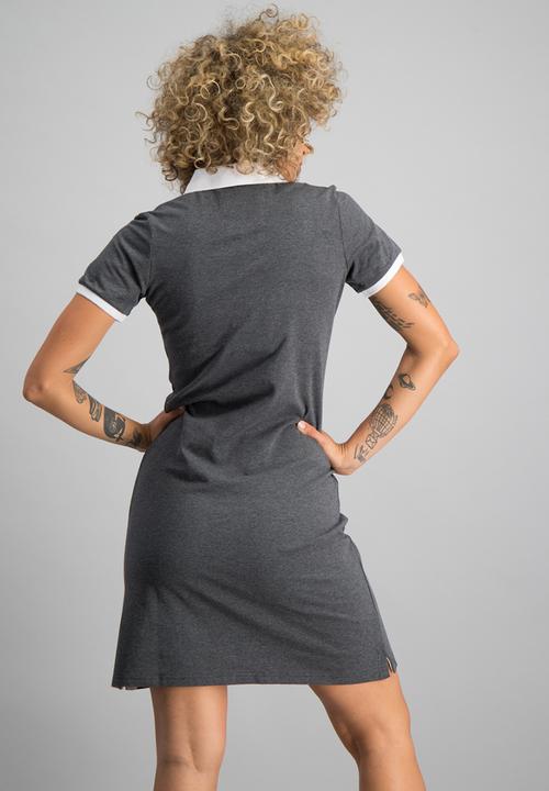 Aca Joe - Plat summer contrast golf dress - charcoal melange
