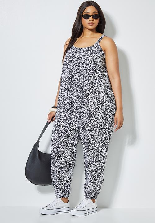 Superbalist - Easy fitting jumpsuit - black & white 