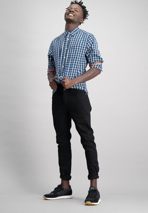 Aca Joe - Mens aca joe check shirt - blue