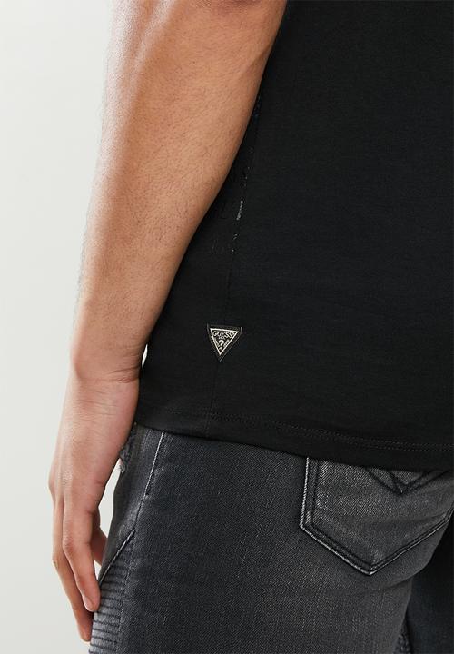 GUESS - Short sleeve  guess aop black tee - black