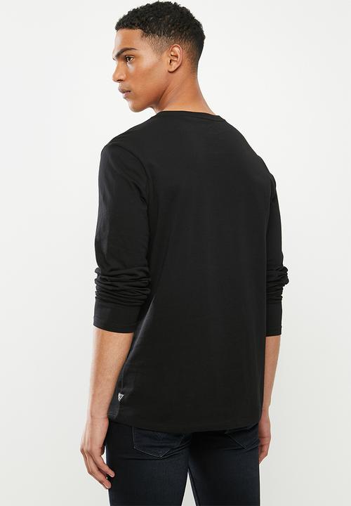GUESS - Long sleeve Guess hologram tee - black