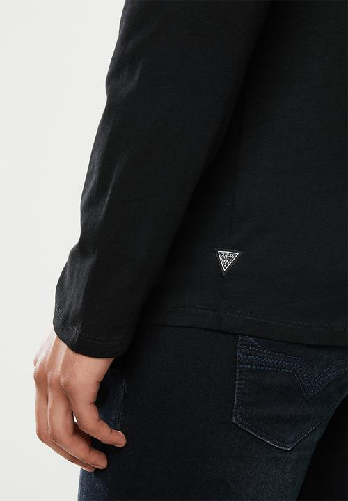 GUESS - Long sleeve Guess hologram tee - black