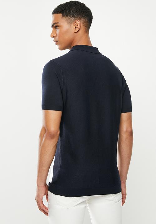 Jonathan D - Short sleeve knitted golfer - multi