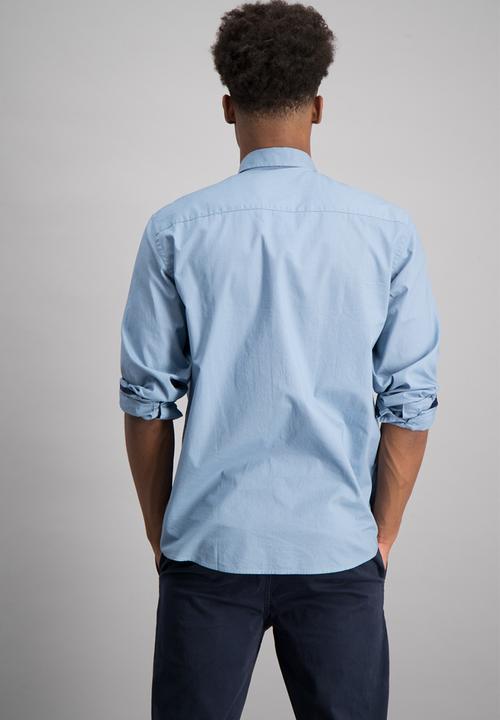 Aca Joe - Mens aca joe plain shirt - medium blue