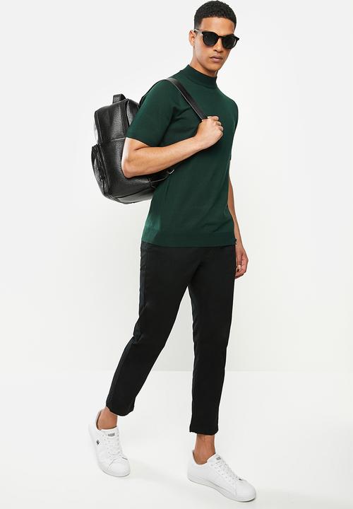 Jonathan D - Short sleeve knitted turtle neck - green