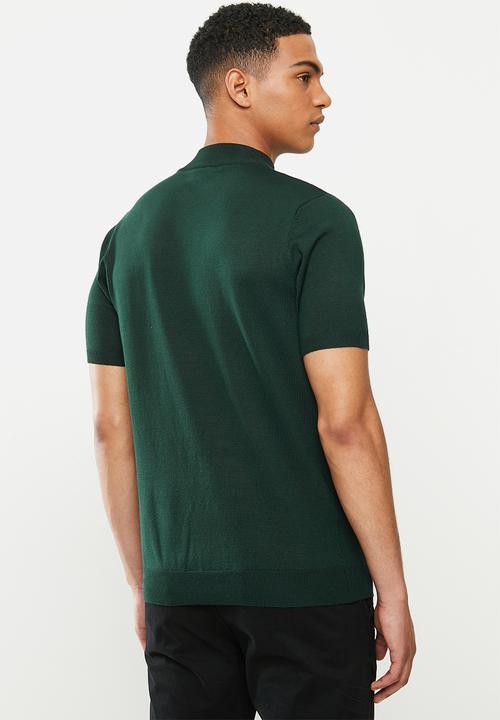 Jonathan D - Short sleeve knitted turtle neck - green