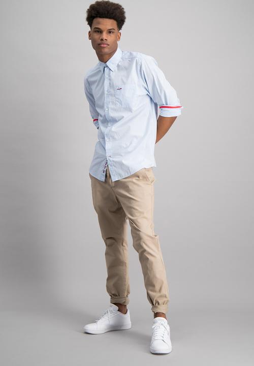 Aca Joe - Mens plain long sleeve shirt - light blue 
