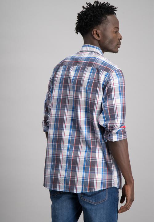 Aca Joe - Mens aca joe check long sleeve shirt - multi 