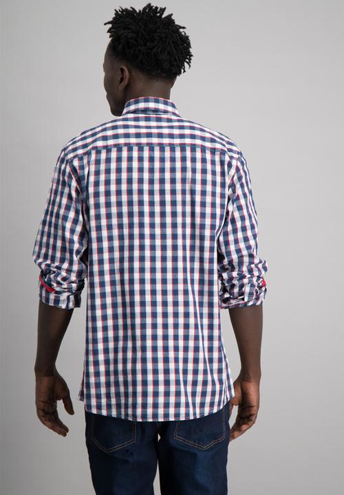 Aca Joe - Mens aca joe check long sleeve shirt - multi 