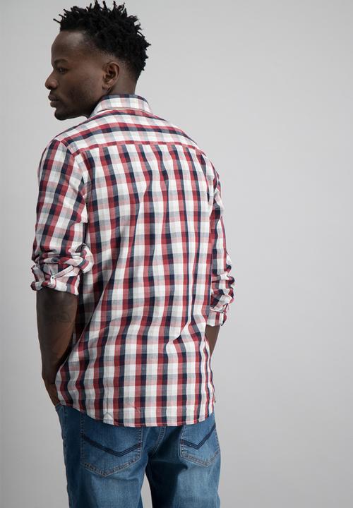 Aca Joe - Mens aca joe check long sleeve shirt - multi 