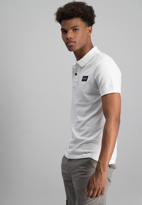 Aca Joe - Mens plaque logo golfer - white 