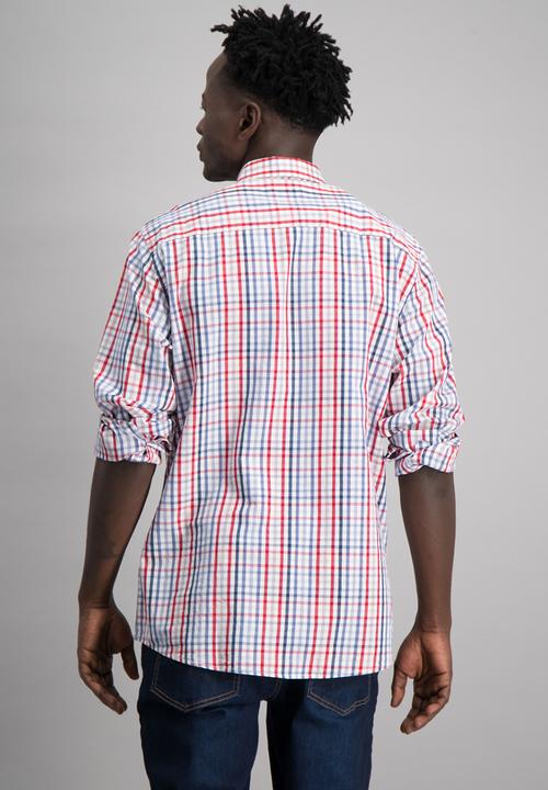 Aca Joe - Mens aca joe check long sleeve shirt - multi 