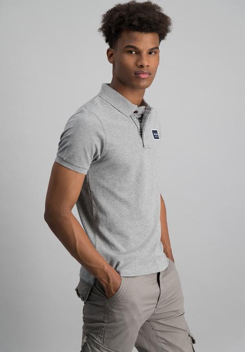 Aca Joe - Mens plaque logo golfer - grey 