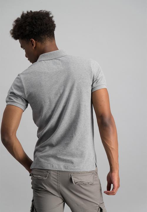 Aca Joe - Mens plaque logo golfer - grey 