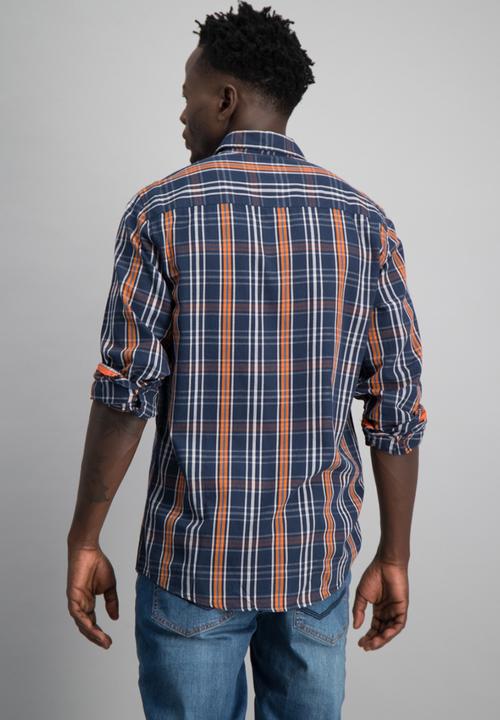 Aca Joe - Mens aca joe check long sleeve shirt - multi 