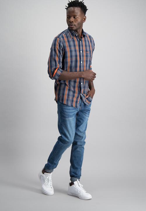 Aca Joe - Mens aca joe check long sleeve shirt - multi 
