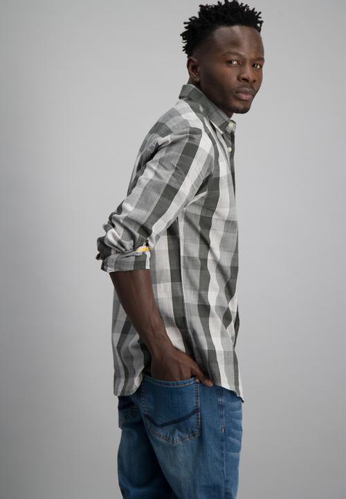 Aca Joe - Mens aca joe check long sleeve shirt - multi 