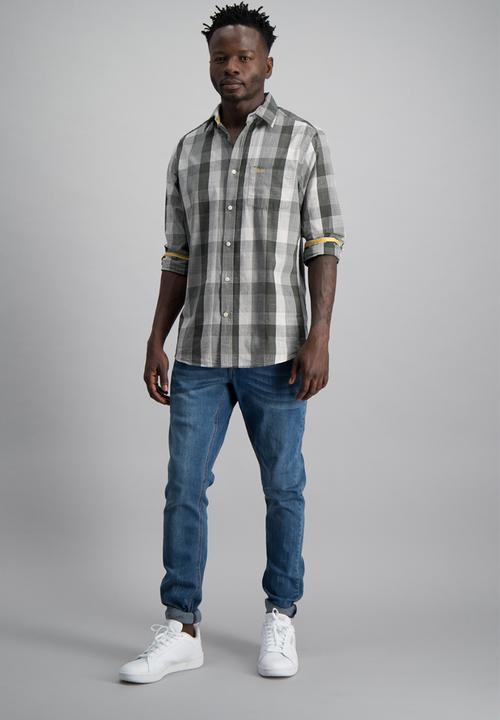 Aca Joe - Mens aca joe check long sleeve shirt - multi 