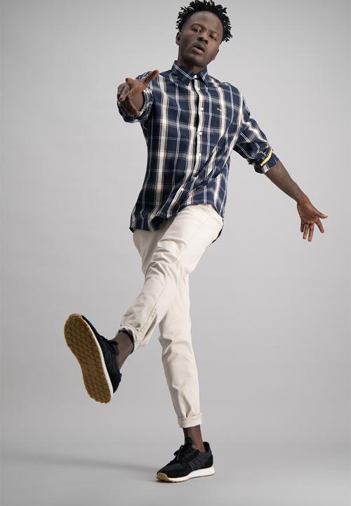 Aca Joe - Mens aca joe check long sleeve shirt - multi 
