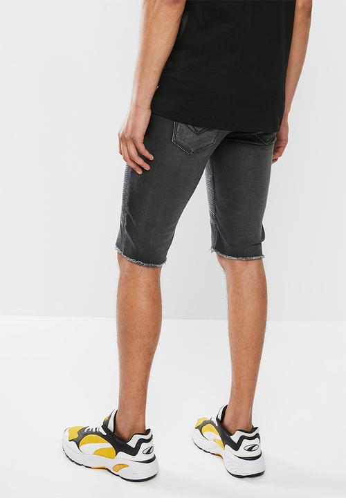GUESS - Denim biker short - black