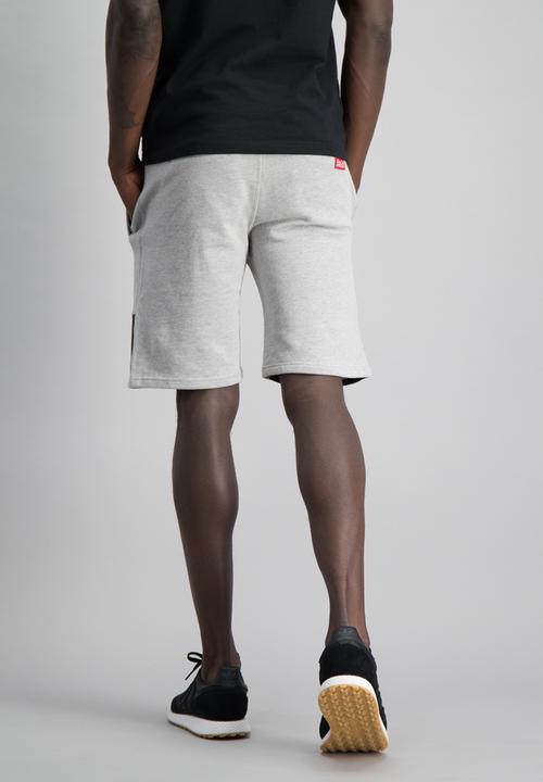 Aca Joe - Aca joe unbrushed fleece front logo shorts - grey