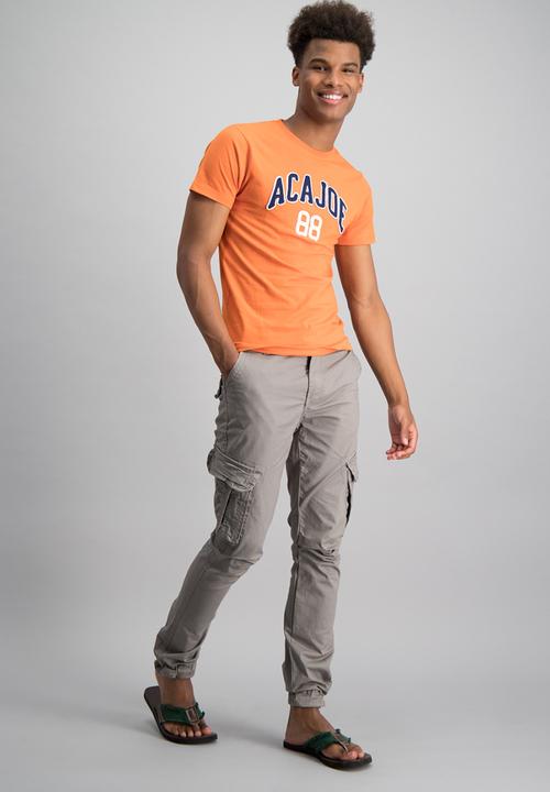 Aca Joe - Mens aca joe short sleeve T-shirt - orange