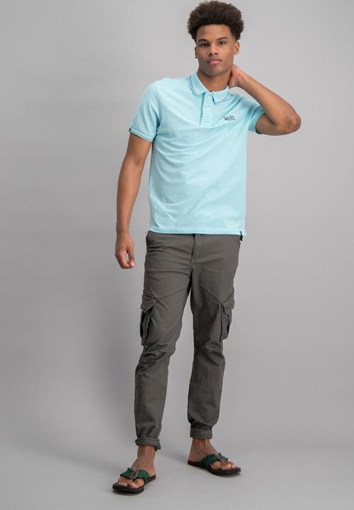 Aca Joe - Mens oxford golfer - light blue 