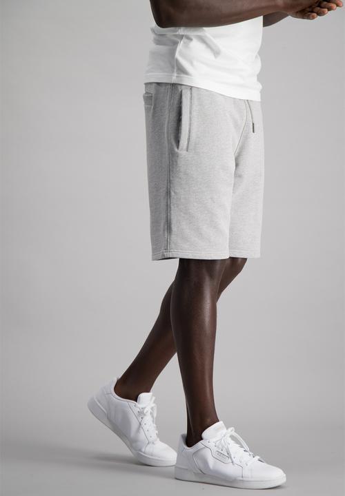 Aca Joe - Mens aca joe unbrushed fleece shorts - grey 