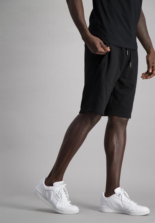 Aca Joe - Mens aca joe unbrushed fleece shorts - black 
