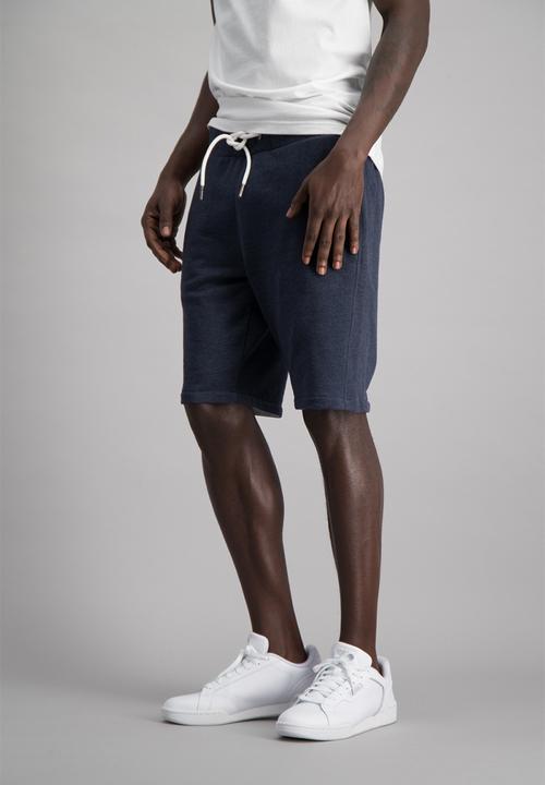 Aca Joe - Mens aca joe unbrushed fleece shorts - navy 