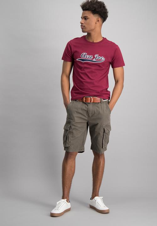 Aca Joe - Mens aca joe short sleeve T-shirt - maroon