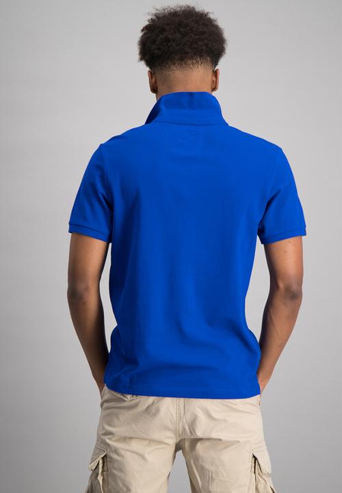 Aca Joe - Mens embossed logo golfer - blue 