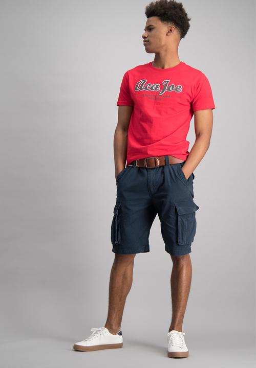Aca Joe - Mens aca joe short sleeve T-shirt - red