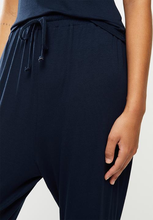 Superbalist - Sleep vest & drop crotch pants set - navy