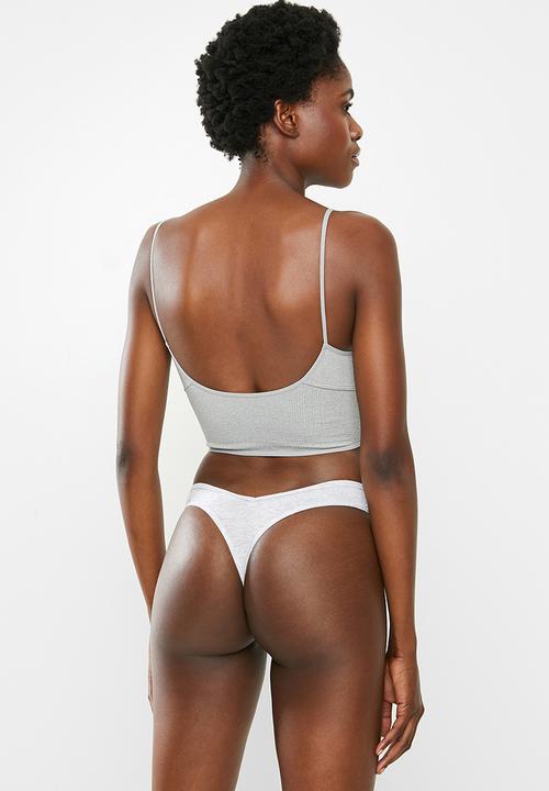 Cotton On - Cotton rib high cut g string brief 3pack - multi
