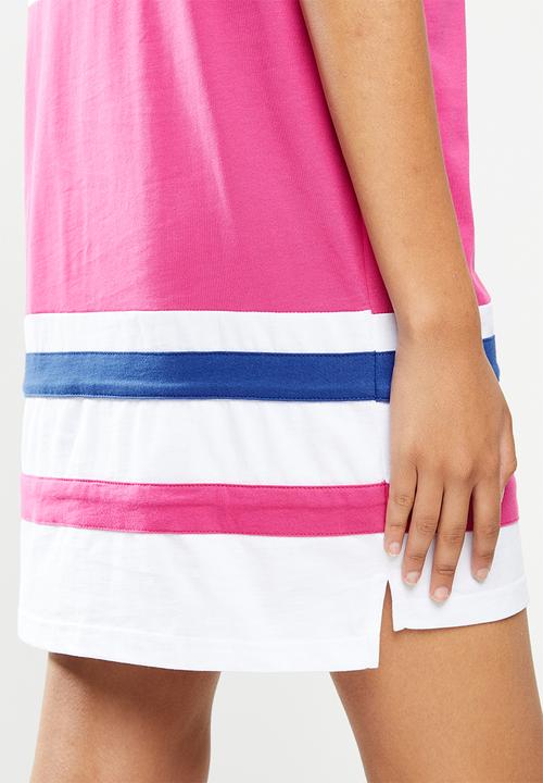FILA - Stella T-shirt dress - white & pink 