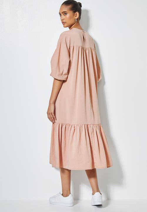 Superbalist - Empire cutline textured maxi dress - dusty pink
