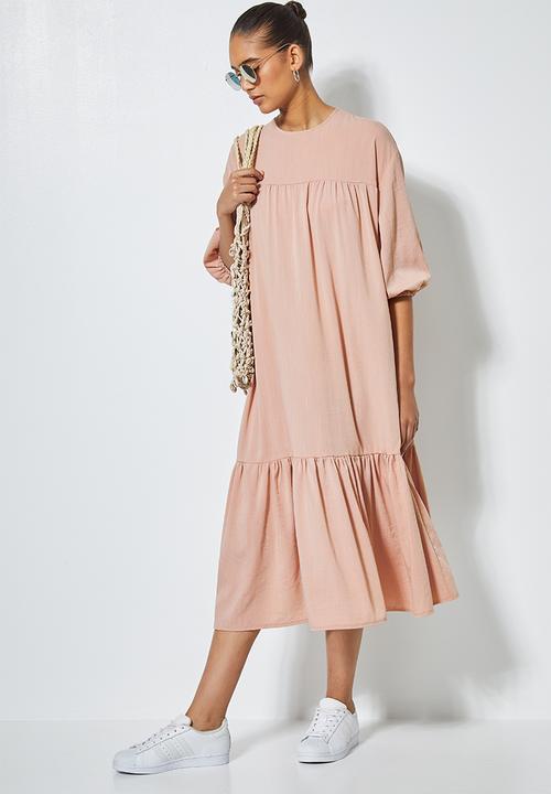 Superbalist - Empire cutline textured maxi dress - dusty pink