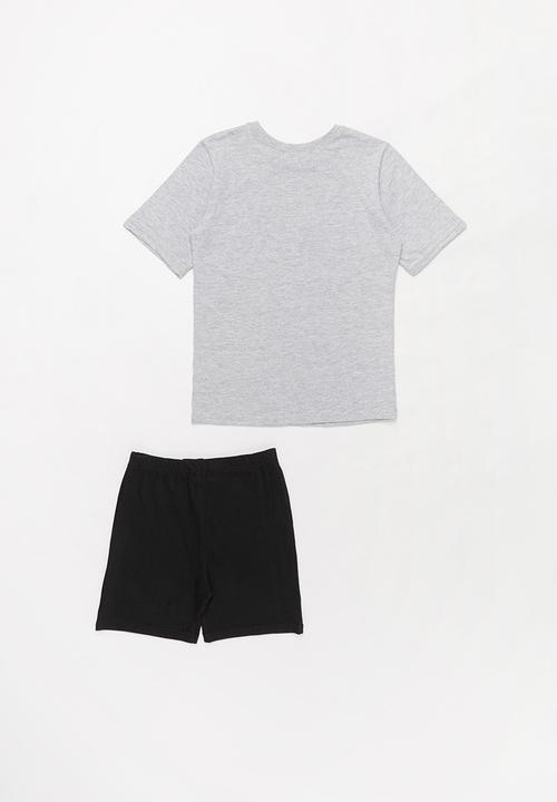 Superbalist - Nasa shorts & tee pj set - grey & black 