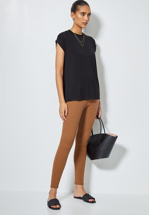 Superbalist - 7/8 rib leggings - tobacco