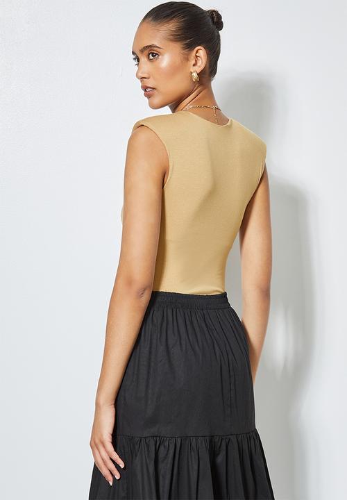 Superbalist - Shoulder pad bodysuit - wheat