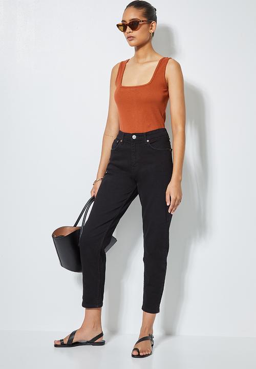 Superbalist - Single rib sqaureneck bodysuit - rust