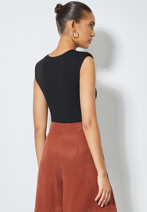 Superbalist - Shoulder pad bodysuit - black
