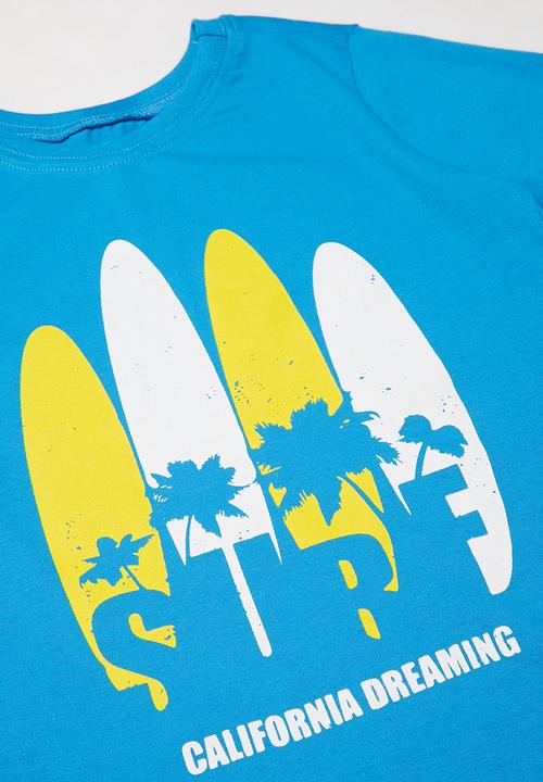 Pop Candy - Curved hem surf tee - blue