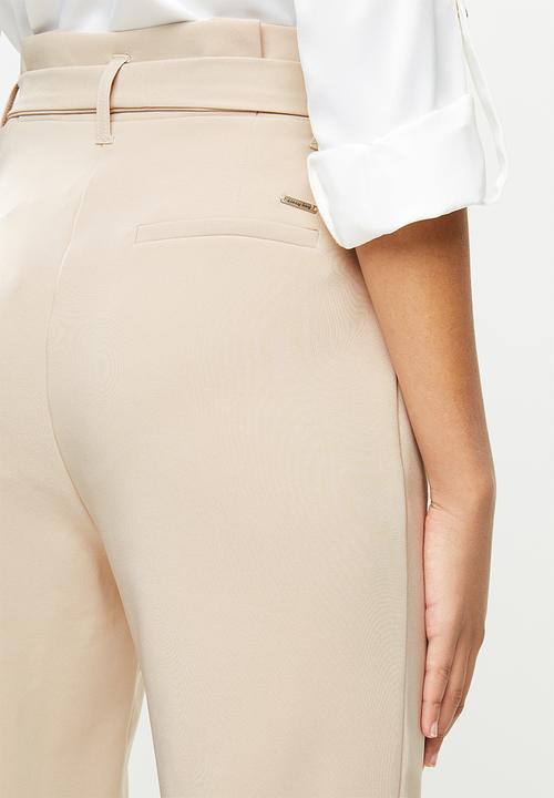 SISSY BOY - Snatched high rise paper bag  with belt - sand