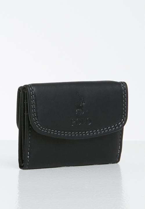 POLO - Tuscany leather mini billfold - black