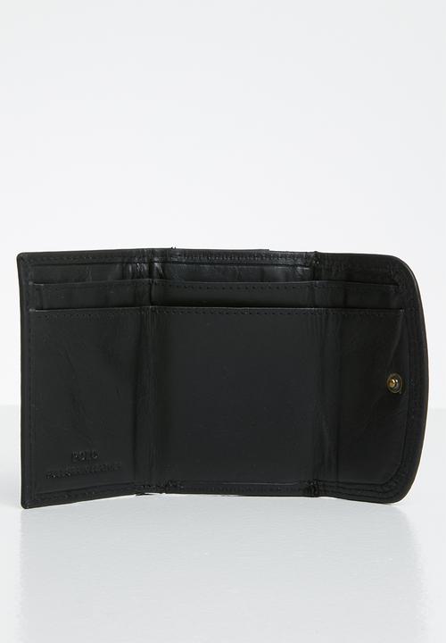 POLO - Tuscany leather mini billfold - black